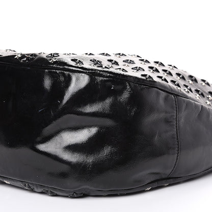 Jimmy Choo Metallic Calfskin Star Studded Sky Hobo Black 7 of 10