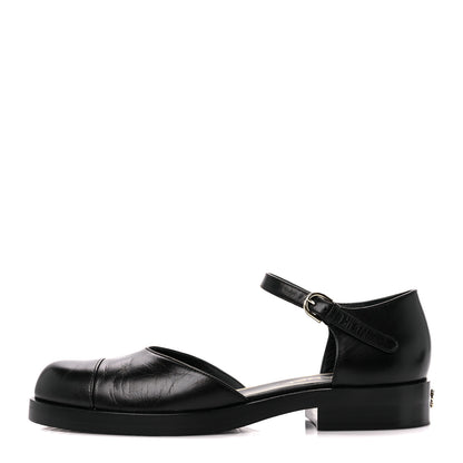 Chanel Shiny Goatskin Mary Jane Flats 40 Black 1 of 9