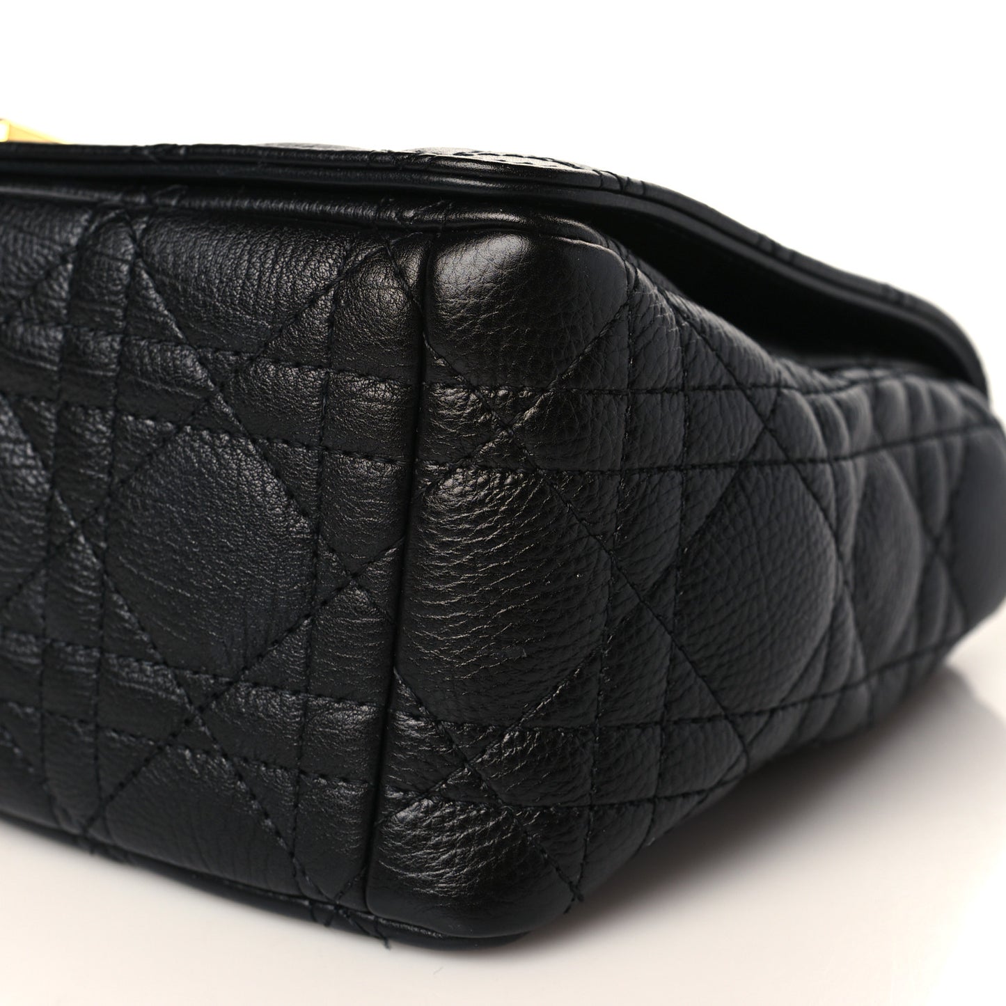 Calfskin Cannage Medium Caro Bag Black