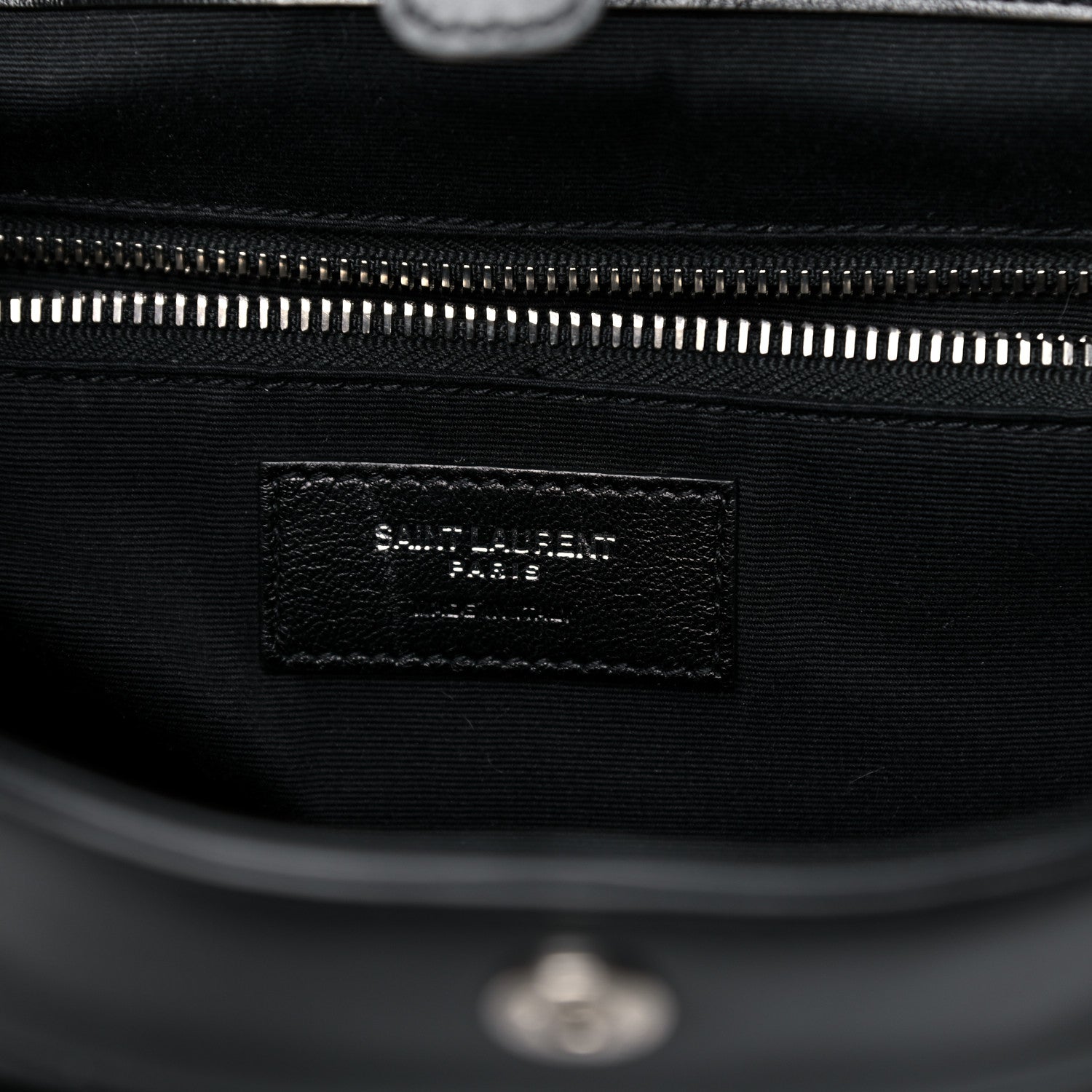 Saint Laurent Calfskin Flap Front Messenger Bag Black 6 of 15