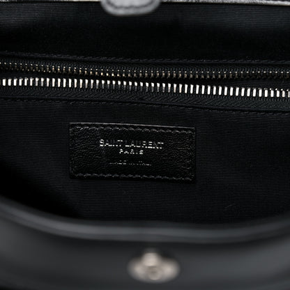 Saint Laurent Calfskin Flap Front Messenger Bag Black 6 of 15