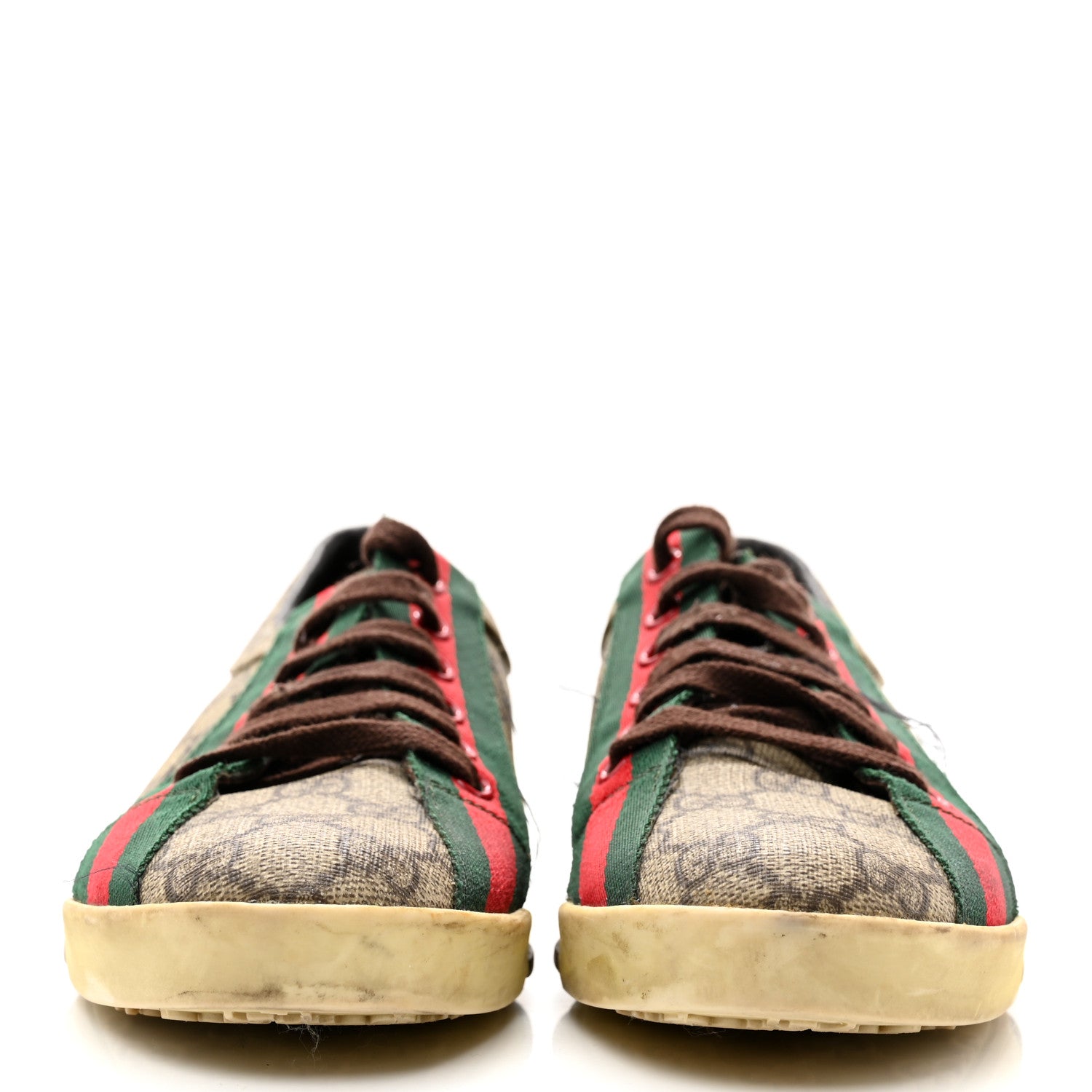 Gucci GG Monogram Web Womens Script Sneakers 36 Brown 2 of 10