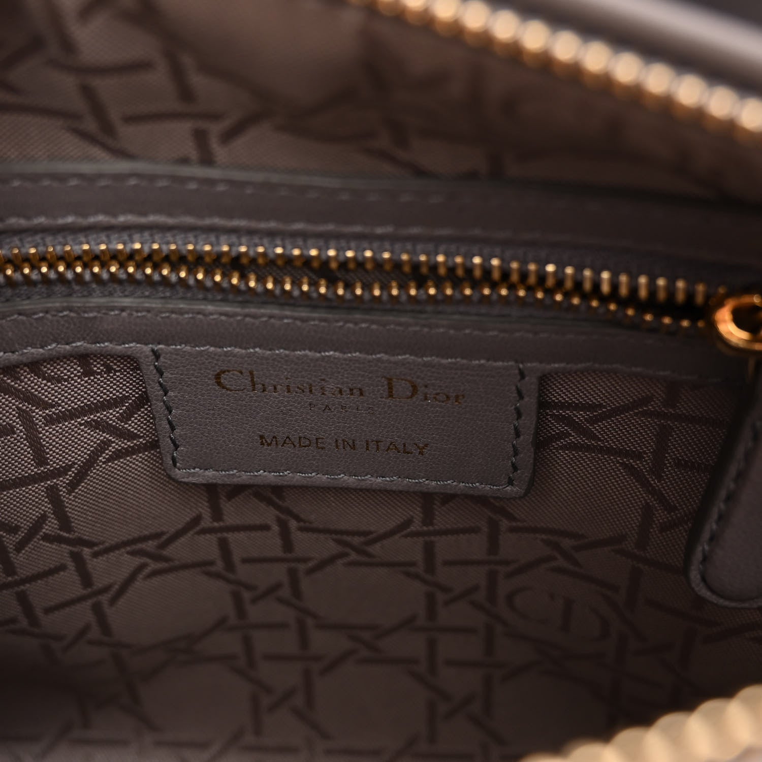 Christian Dior Lambskin Cannage Medium Lady Dior Grey 6 of 9