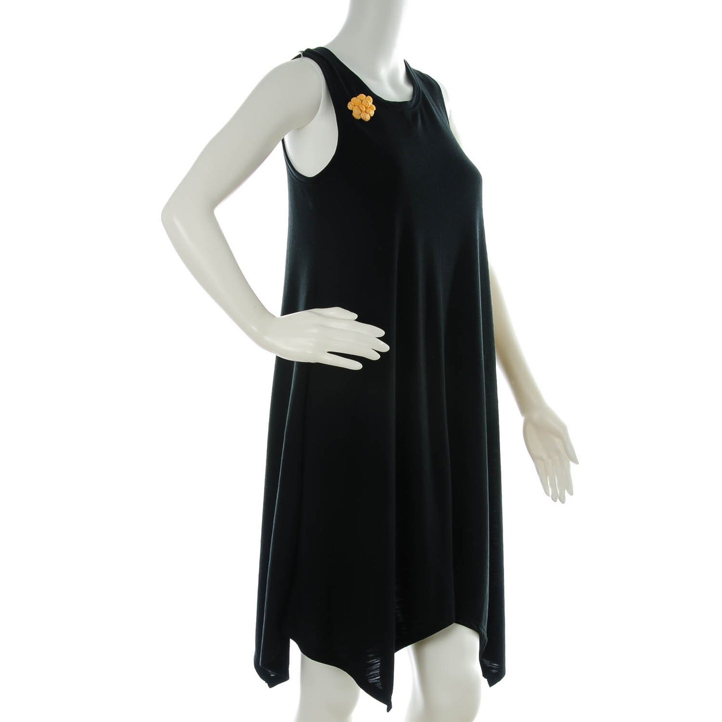 Tweed Camellia CC Brooch Lapel Pin Yellow