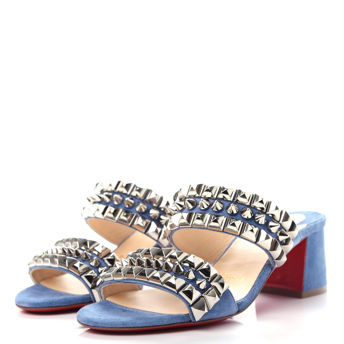 Suede Studded Tina Goes Mad 55 Slide Sandals 35 Version Jeans