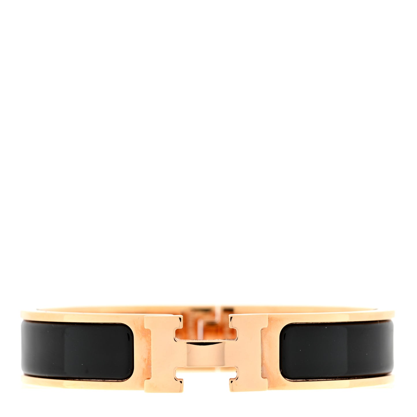 Enamel Narrow Clic Clac H Bracelet GM Black