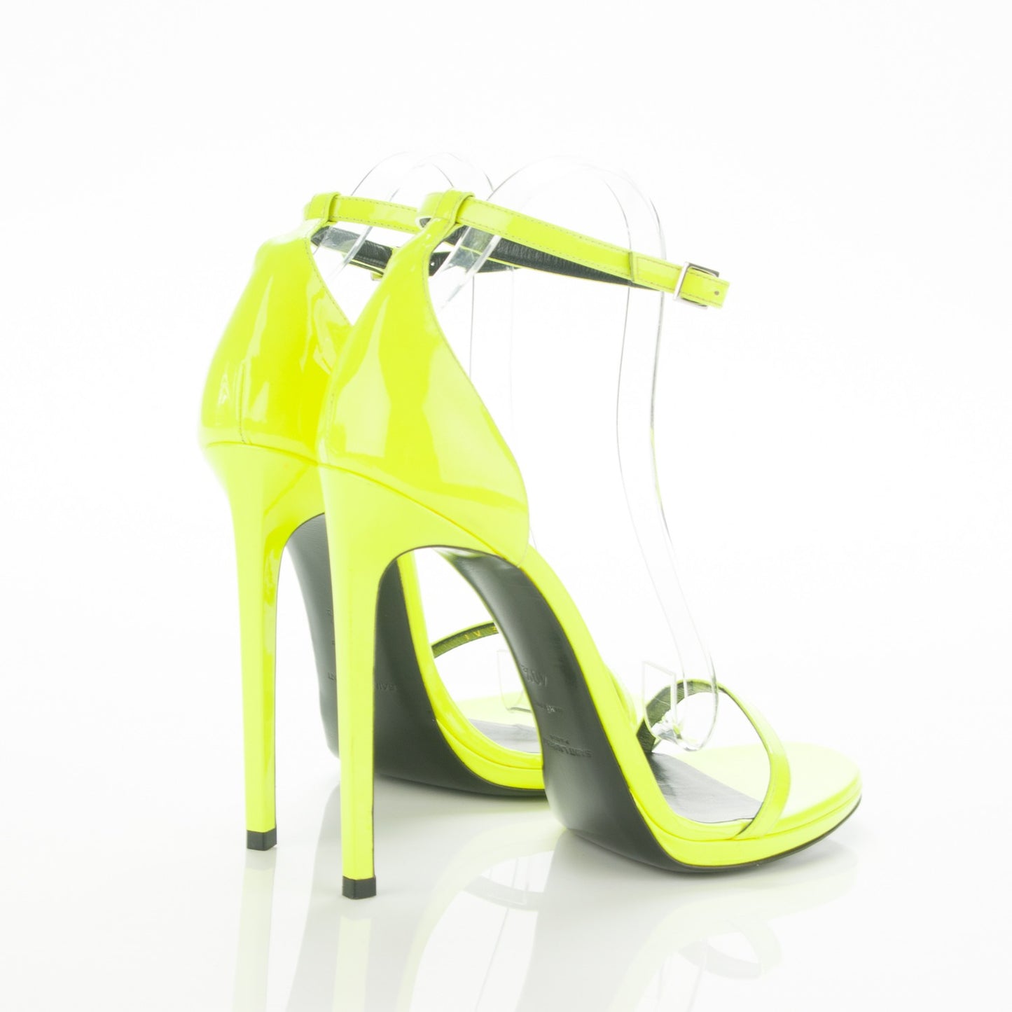Patent Calfskin Jane 105 Ankle Strap Sandals 40.5 Yellow Fluo