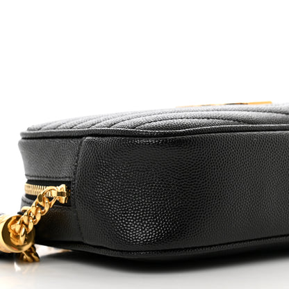 Saint Laurent Grain De Poudre Matelasse Monogram Mini Lou Camera Bag Black 8 of 9