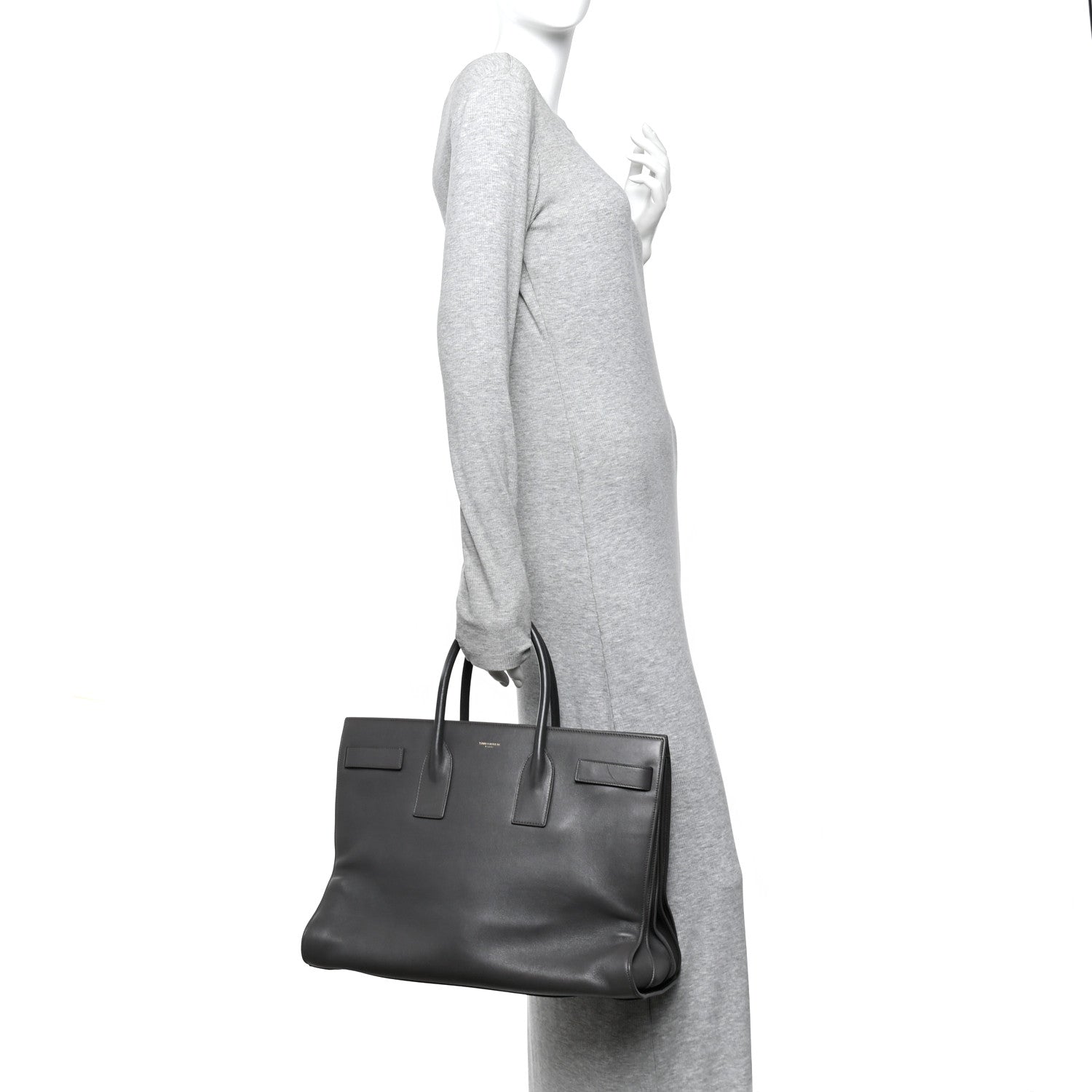 Saint Laurent Calfskin Large Sac de Jour Carryall Grey 2 of 10
