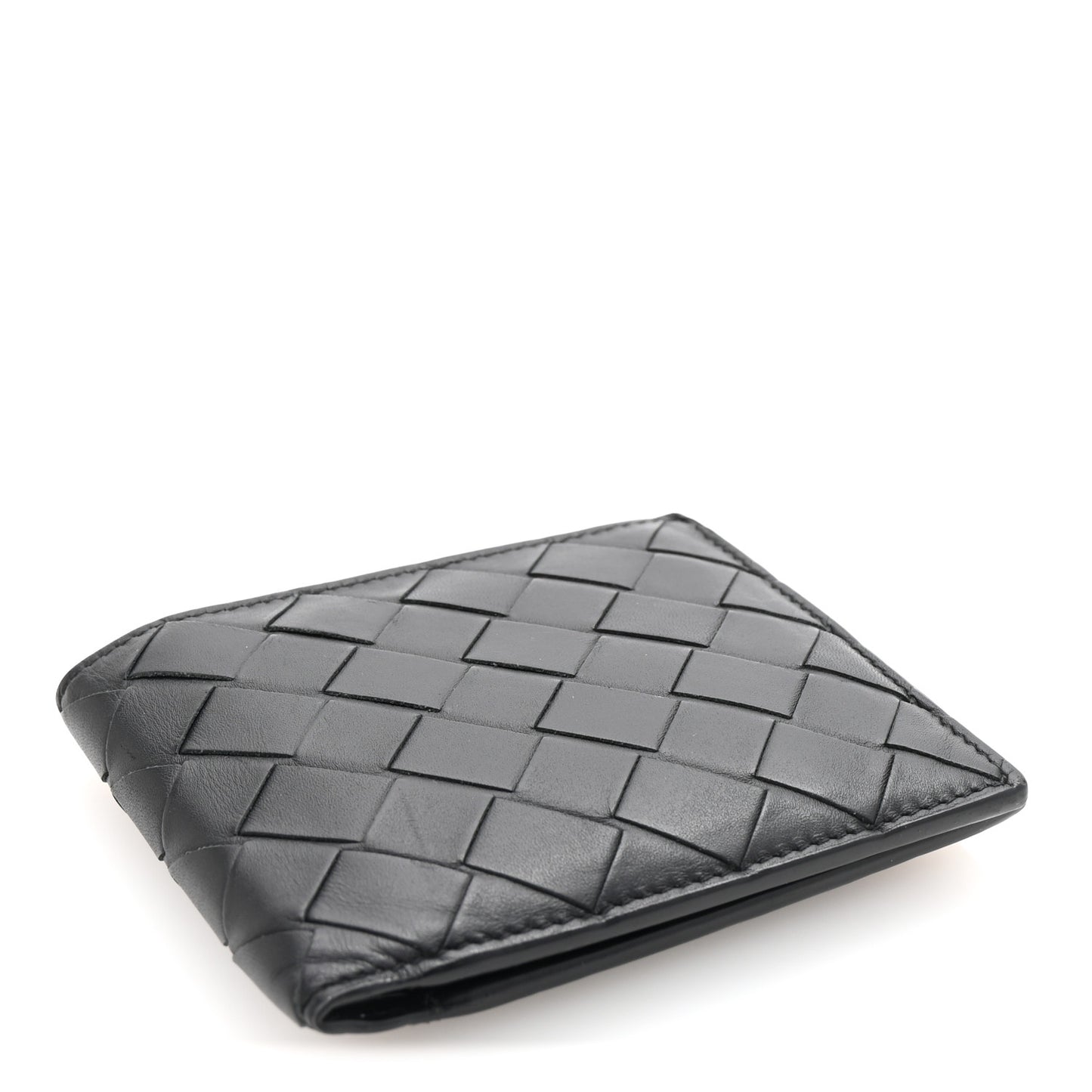 Nappa Maxi Intrecciato Bi-Fold Wallet Black