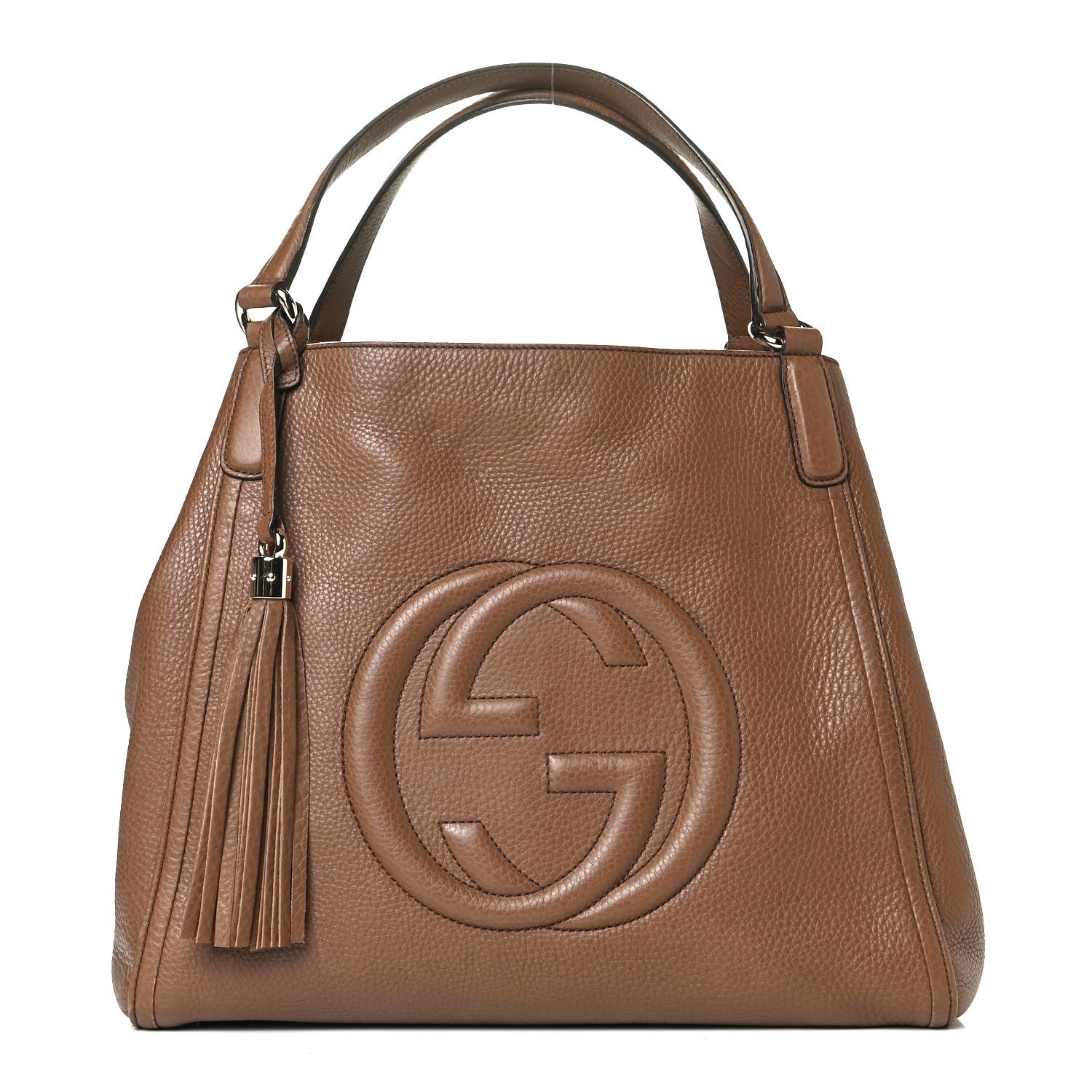 Gucci Pebbled Calfskin Medium Soho Shoulder Bag Brown 1 of 13