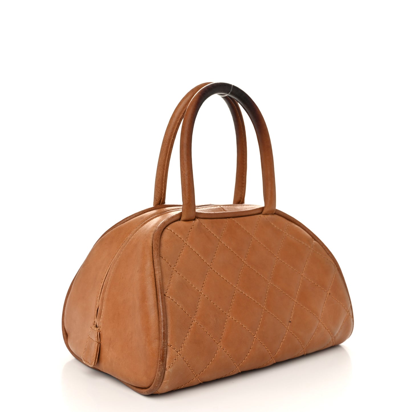 Calfskin Quilted Small Bowler Gold