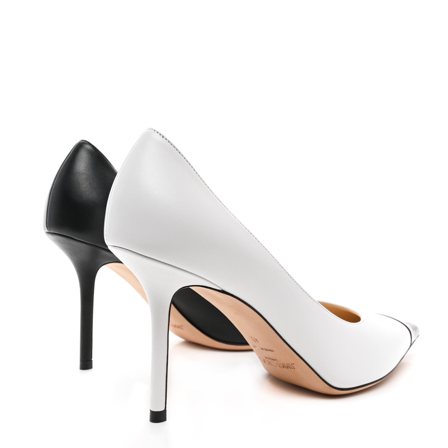 Jimmy Choo Nappa Patent Asymmetric Love 85 Pumps 40 Black White 4 of 8