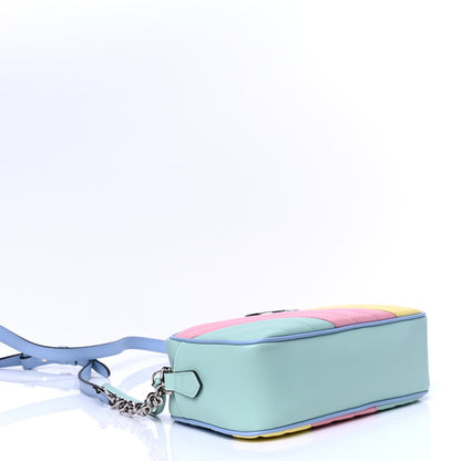Gucci Calfskin Matelasse Diagonal Small GG Marmont Chain Shoulder Bag Multicolor Pastel 3 of 5