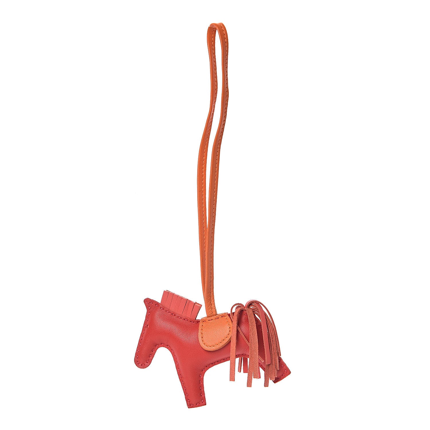 Hermes Milo Lambskin Grigri Rodeo Horse Bag Charm PM Rouge Rose Indien Jaipur Feu 1 of 4