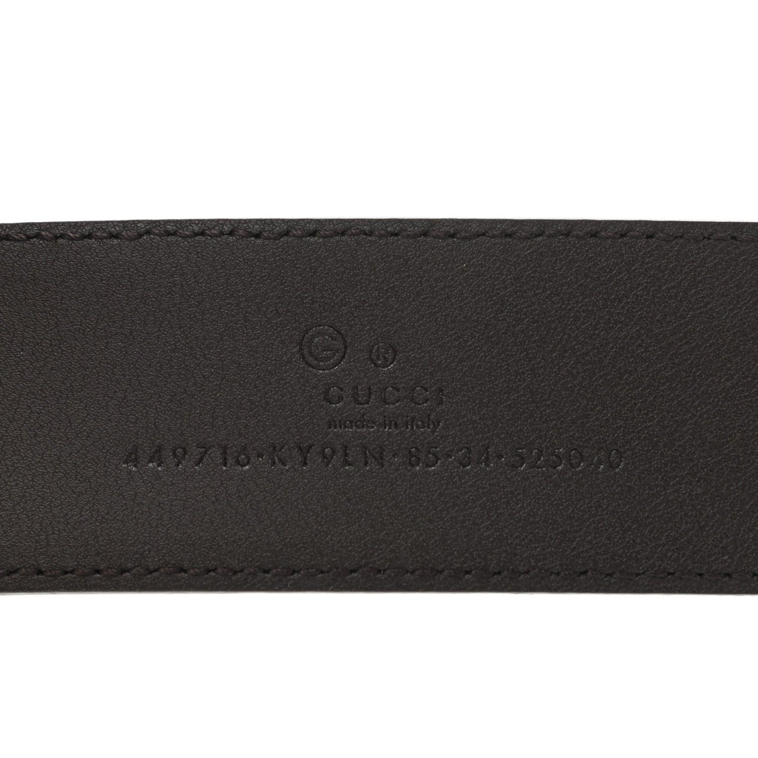 Gucci Monogram Dollar Calfskin 40mm Belt 85 34 Beige Ebony Testa di Moro 3 of 5