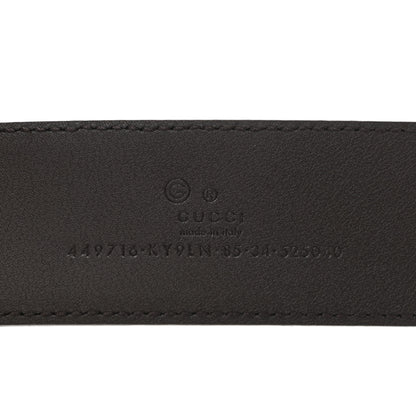 Gucci Monogram Dollar Calfskin 40mm Belt 85 34 Beige Ebony Testa di Moro 3 of 5