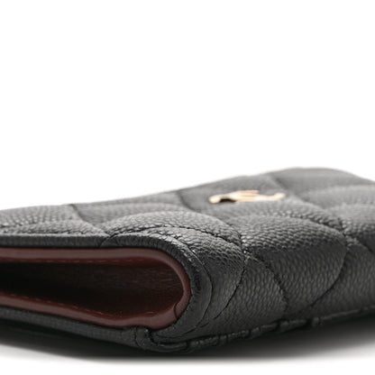 Chanel Caviar Quilted CC Zip Around Card Holder Black 9 of 10