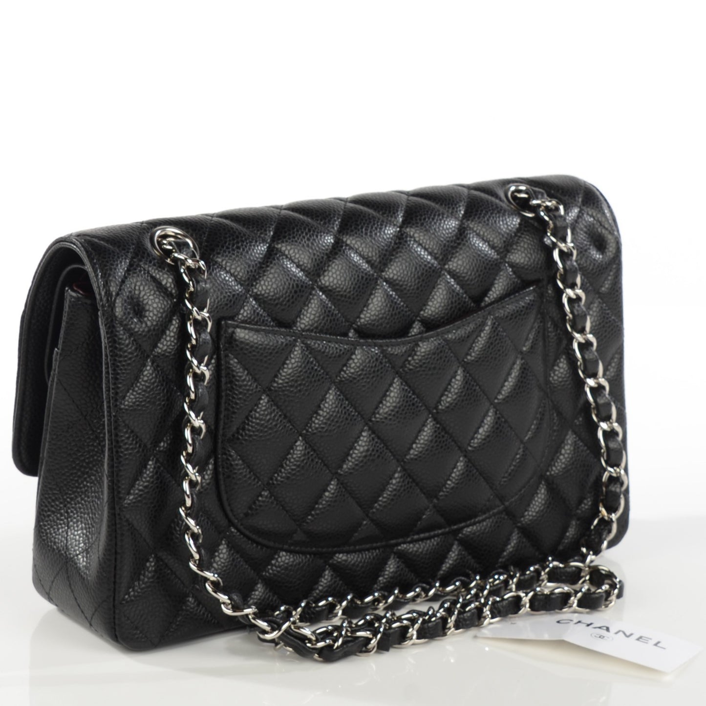 Caviar Quilted Medium Double Flap Black