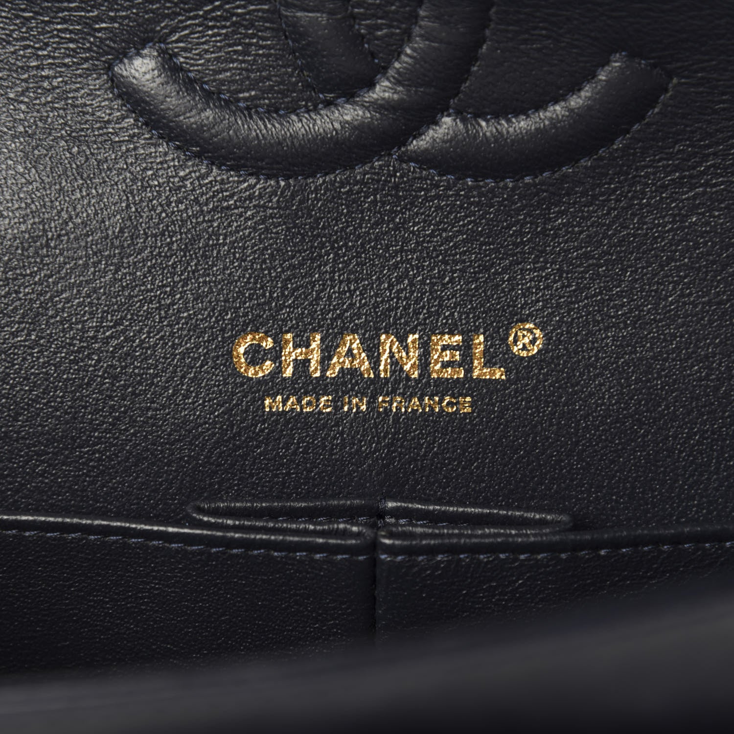 Chanel Lambskin Quilted Medium Double Flap Navy 10 of 12