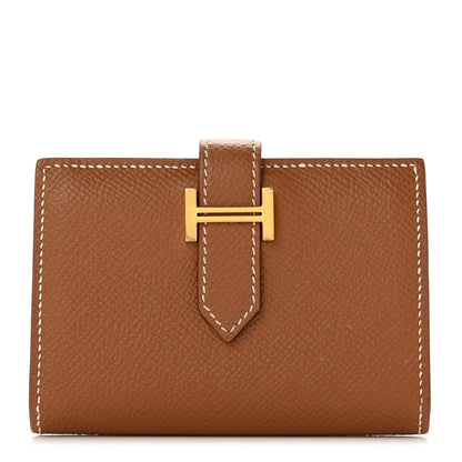 Hermes Epsom Bearn Card Holder Wallet Gold 1 of 6