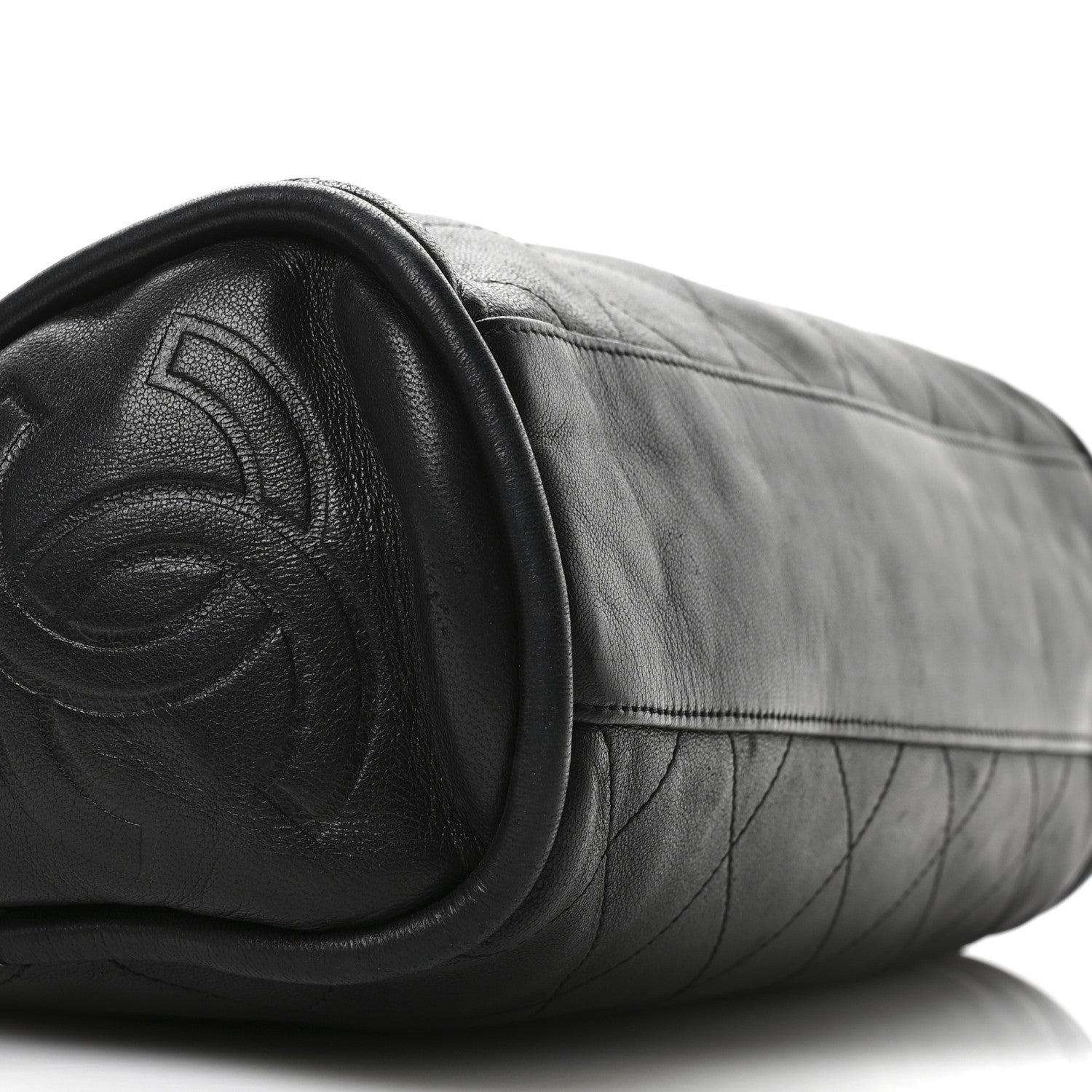 Chanel Lambskin Stitched Medium Ultimate Soft Tote Black 9 of 13