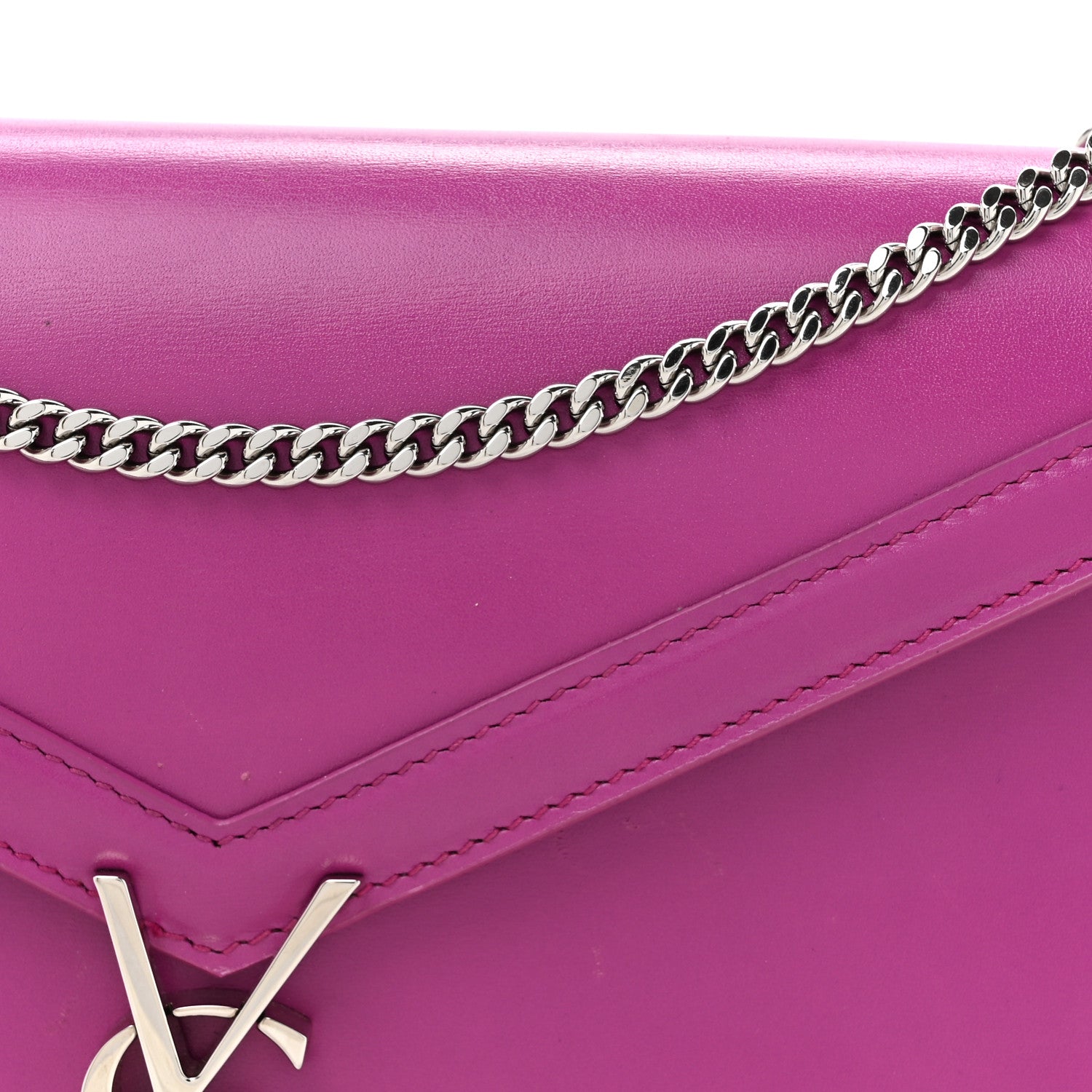 Saint Laurent Smooth Calfskin Monogram Cassandra Clasp Bag Electric Fuchsia 9 of 16