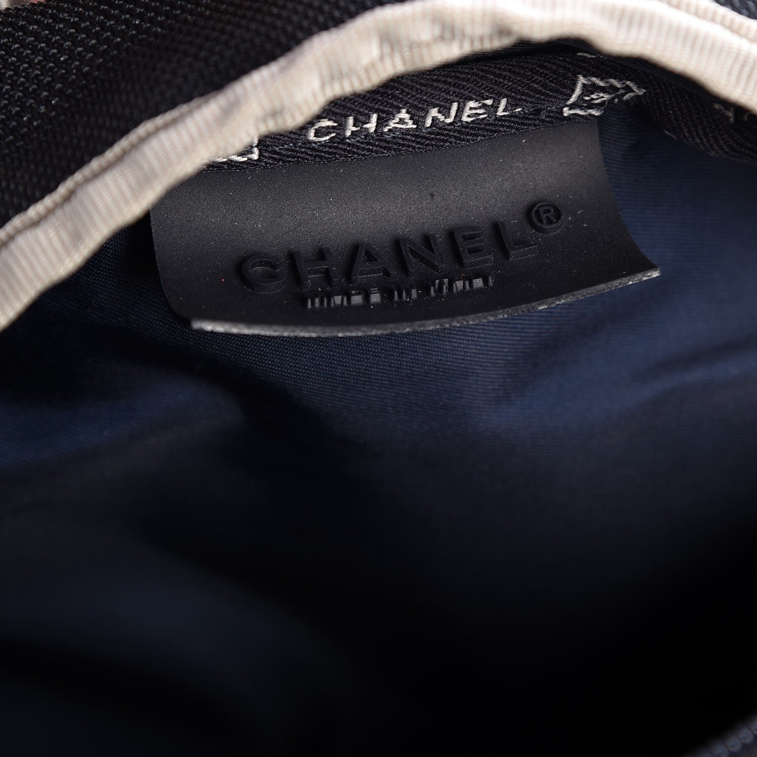 Chanel Nylon Mesh Sport Belt Bag Navy White 6 of 9