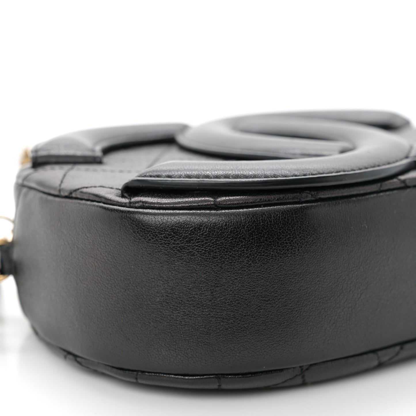 Lambskin Quilted Coco Midnight Camera Case Black