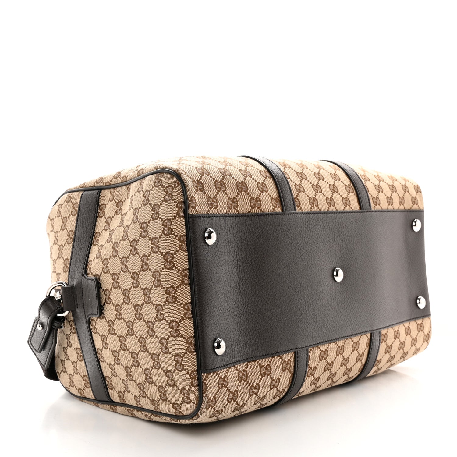 Gucci Monogram Dollar Calfskin Boston Duffle Bag Beige Ebony Testa di Moro Marrone Scuro 3 of 12