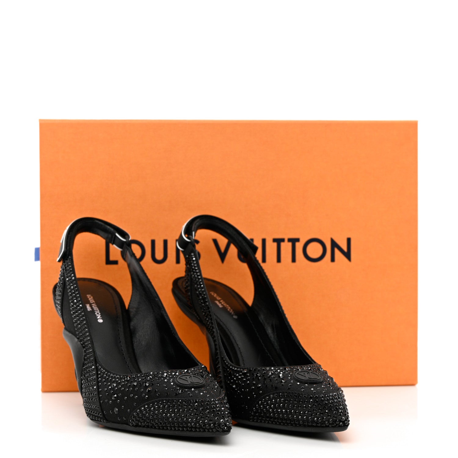 Louis Vuitton Satin Embellished Archlight Slingback Pumps 37 Black 10 of 10