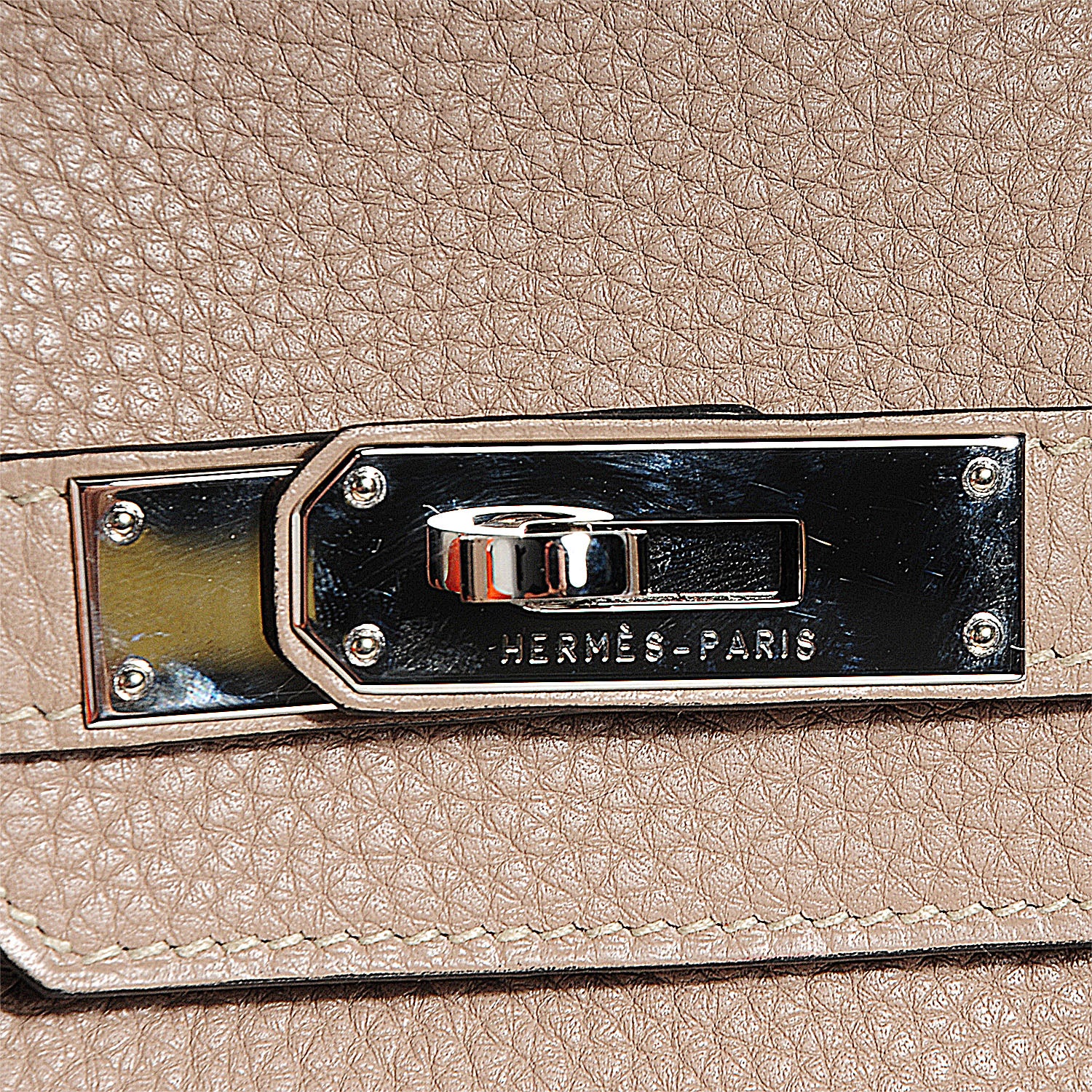 Hermes Taurillon Clemence Horseshoe Birkin 30 Gris Tourterelle and Black 20 of 28