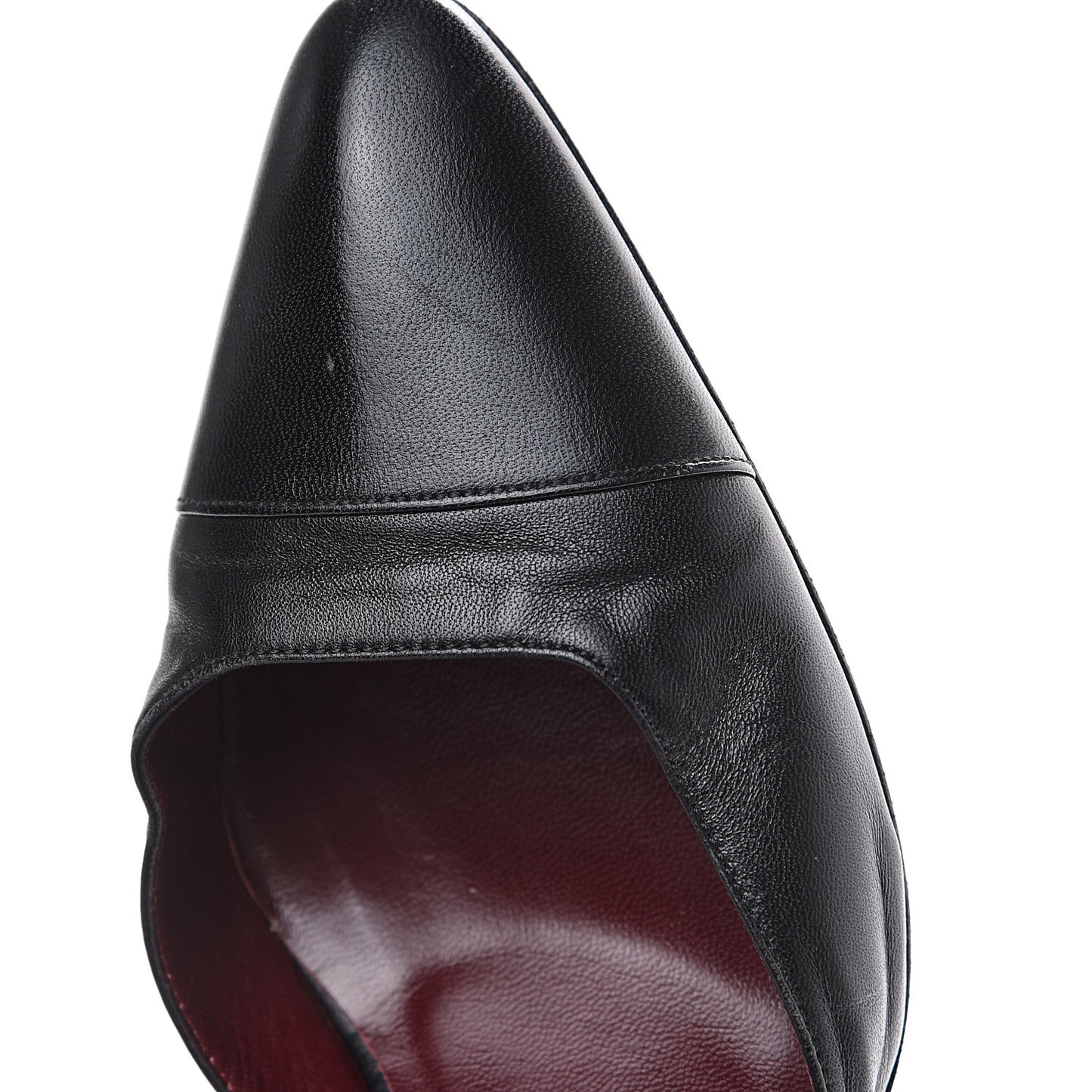 Lambskin Cap Toe Ankle Strap Pumps 37 Black