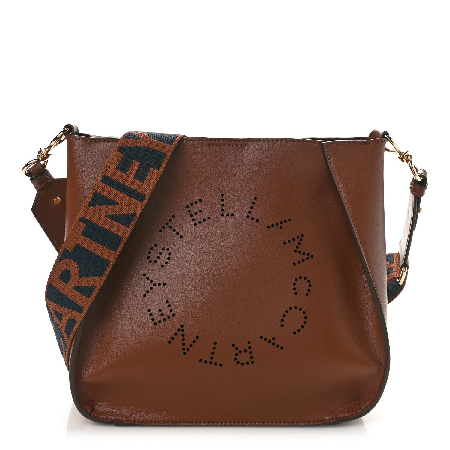 Stella McCartney Eco Alter Nappa Perforated Logo Mini Crossbody Cinnamon 1 of 8