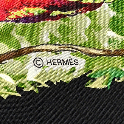 Hermes Silk Equateur Scarf 90 Black Vert Bleu 4 of 5