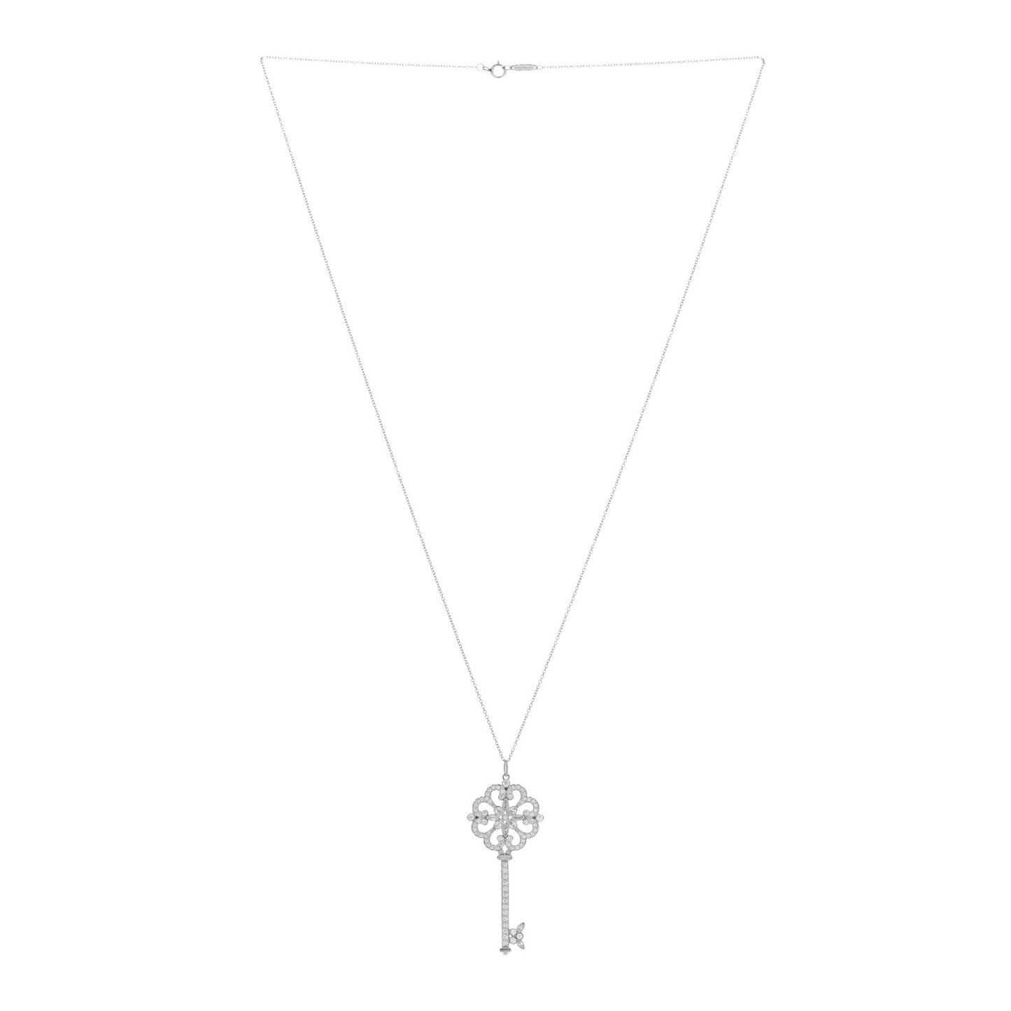 Platinum Diamond Enchant Primrose Key Pendant
