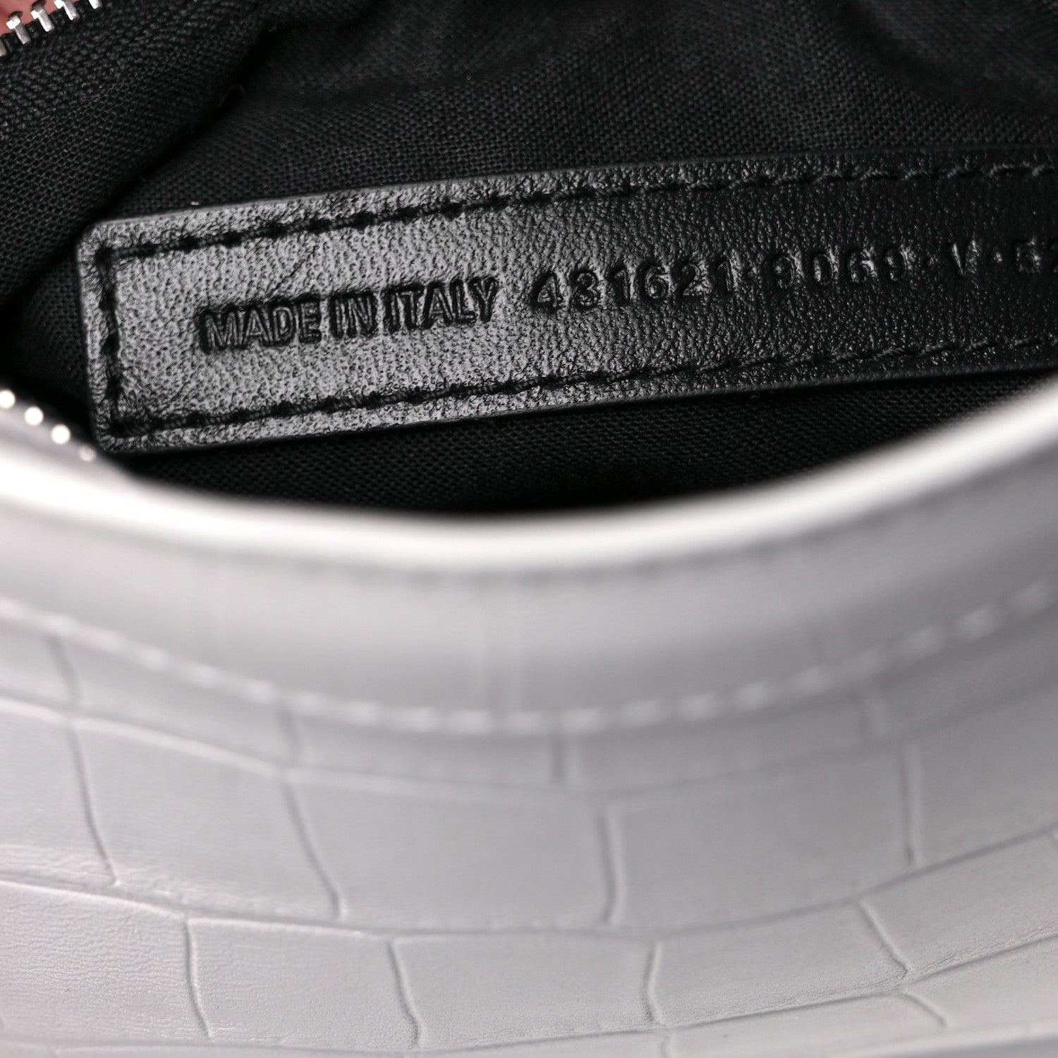 Balenciaga Matte Supple Lambskin Crocodile Embossed Classic Silver Hardware S City White 7 of 10