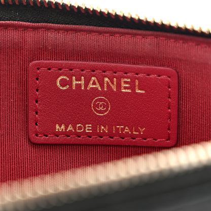 Chanel Goatskin Quilted Chanel 19 Flat Wallet Pouch Black 6 of 9