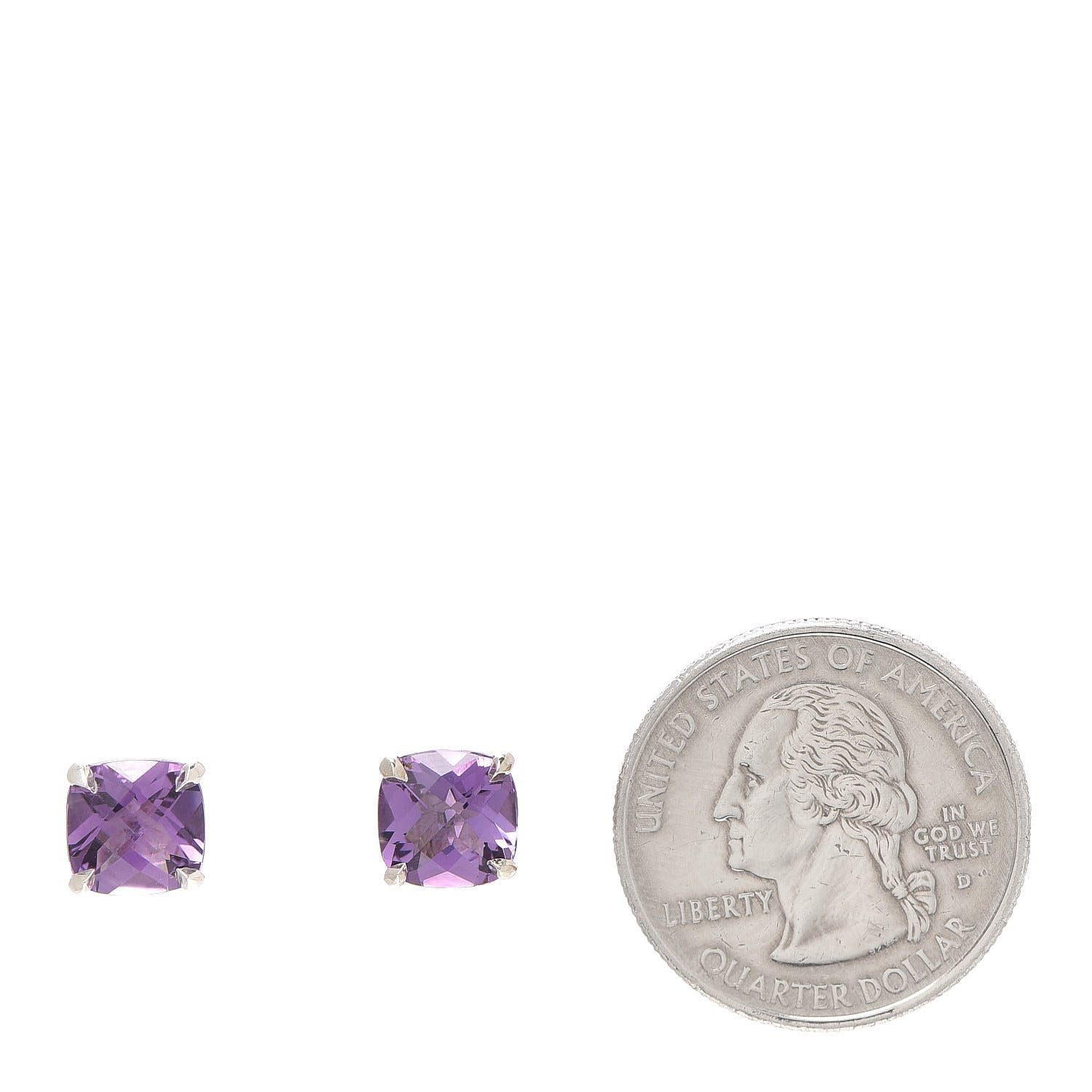 Tiffany Sterling Silver Amethyst Sparklers Stud Earrings 2 of 4
