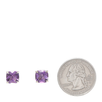 Tiffany Sterling Silver Amethyst Sparklers Stud Earrings 2 of 4