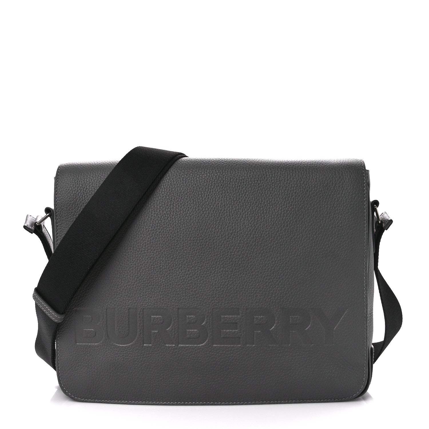 Burberry Calfskin Logo Messenger Charcoal Grey 1 of 16