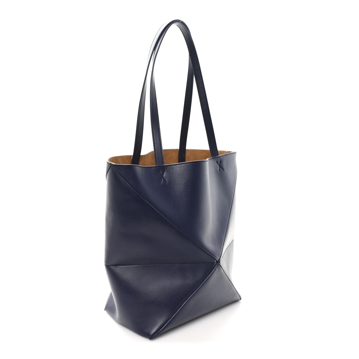 Loewe Shiny Calfskin XL Puzzle Fold Tote Abyss Blue 1841068