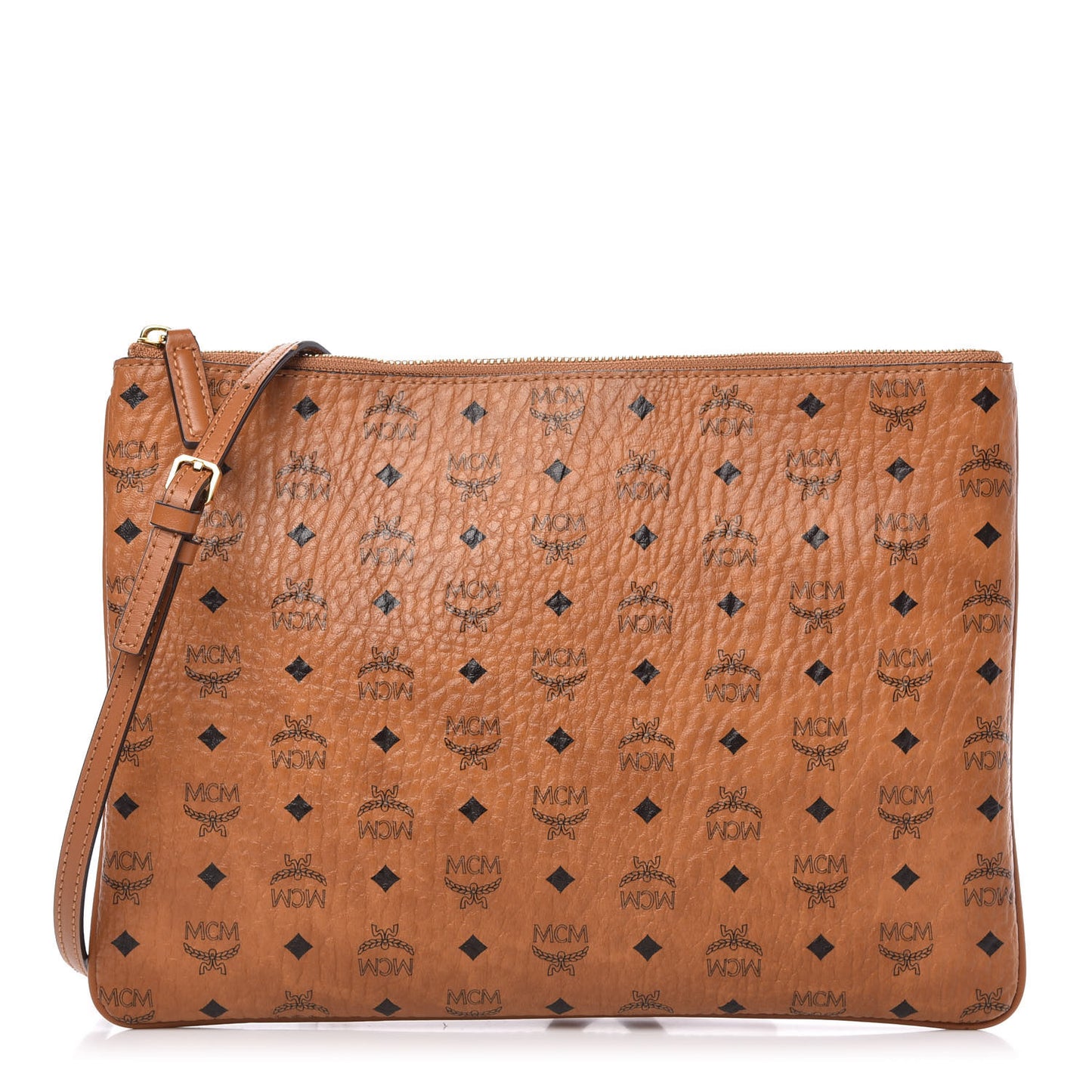 Visetos Medium Crossbody Pouch Cognac