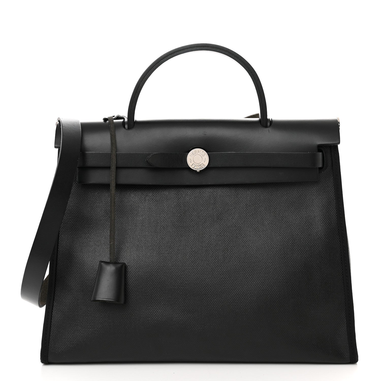 Hermes Toile H Berline Vache Hunter Herbag Zip PM 31 Black Ecru 3 of 10