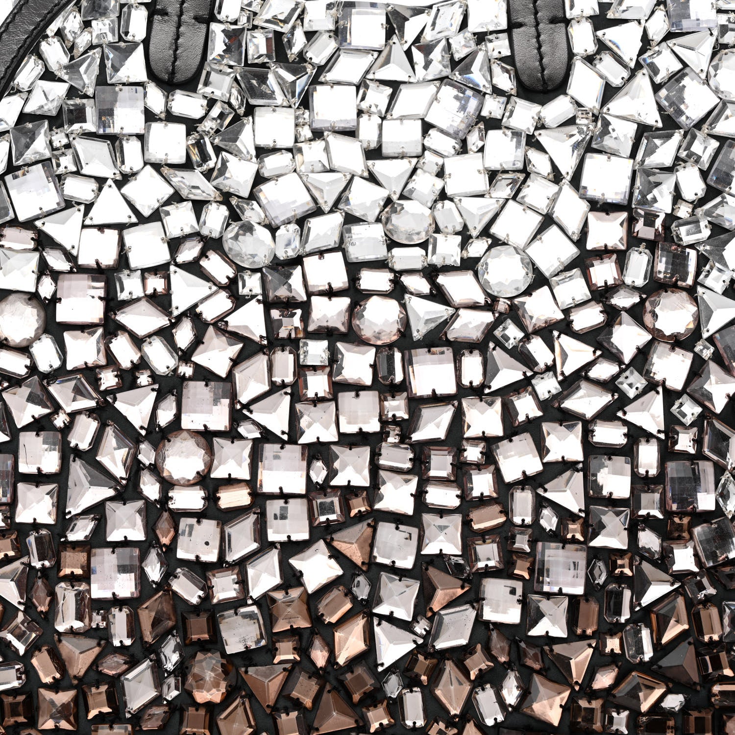 Valentino Garavani Vitello Crystal Ombre Tote Black 8 of 14