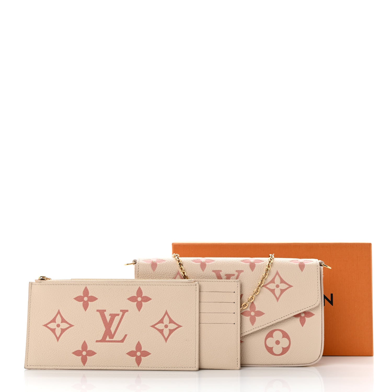 Louis Vuitton Empreinte Monogram Giant By The Pool Felicie Pochette Chain Wallet Creme Rose Trianon 11 of 11