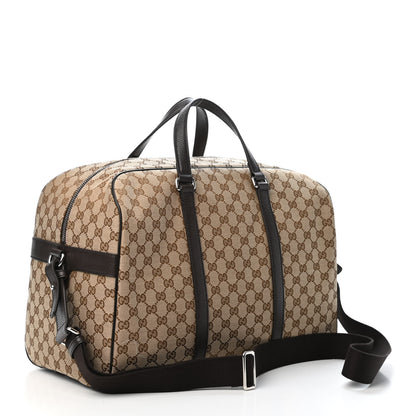 Gucci Monogram Dollar Calfskin Boston Duffle Bag Beige Ebony Testa di Moro Marrone Scuro 3 of 4