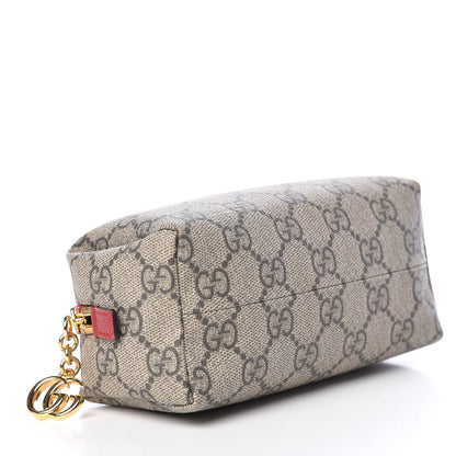 Gucci Soft GG Supreme Monogram Calfskin Small Ophidia Cosmetic Case Beige Ebony Hibiscus Red 4 of 8