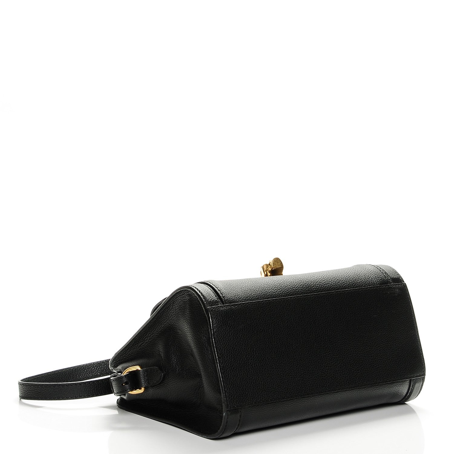 Alexander McQueen Pebbled Calfskin Padlock Pocket Tote Black 4 of 6