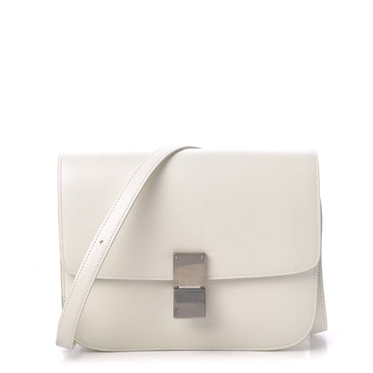 Celine Liege Calfskin Medium Classic Box Flap Bag White 1 of 10